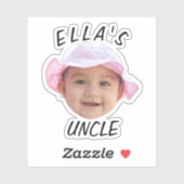 Custom Baby Face Photo Text New Uncle シール (シート)