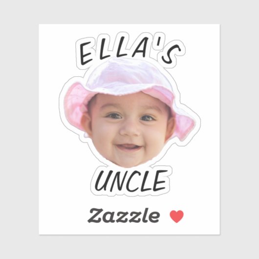 Custom Baby Face Photo Text New Uncle シール (シート)