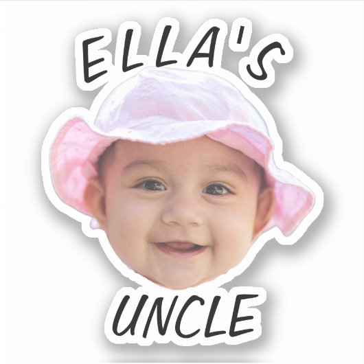 Custom Baby Face Photo Text New Uncle シール (正面)
