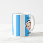 Custom Baby Face Stripe Baby Face New Parent Gift コーヒーマグカップ (正面右)