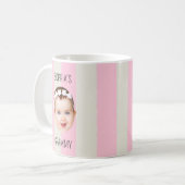 Custom Baby Face Stripe Baby Face New Parent Gift コーヒーマグカップ (正面左)