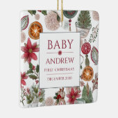 Custom Baby First Christmas Keepsake Christmas  セラミックオーナメント (右)