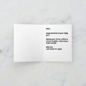 Custom Baby Girl Congratulations Card With Message カード (内部)