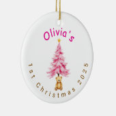 Custom Baby Girl First Christmas Ornament セラミックオーナメント (右)