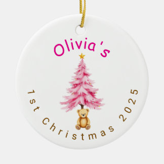 Custom Baby Girl First Christmas Ornament  セラミックオーナメント