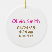Custom Baby Girl First Christmas Ornament セラミックオーナメント (裏面)