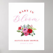Custom - Baby in Bloom Bright Floral Baby Shower ポスター (正面)