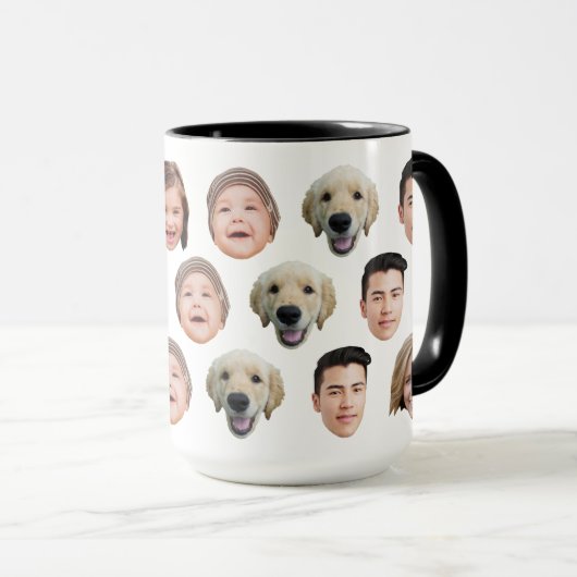 Custom Baby Kids Family Face 5 Photos マグカップ (正面右)