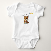 Custom [Baby Name] Chibi Animal Heart Bodysuit - 