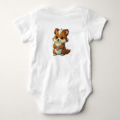 Custom [Baby Name] Chibi Animal Heart Bodysuit -  ベビーボディスーツ (裏面)