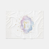 Custom Baby Name Lavender WatercolorFleece Blanket フリースブランケット (正面(横))