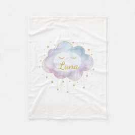 Custom Baby Name Lavender WatercolorFleece Blanket フリースブランケット