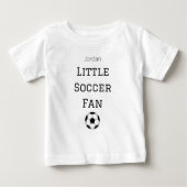 Custom Baby Name Little Soccer Fan ベビーTシャツ (正面)