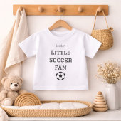 Custom Baby Name Little Soccer Fan ベビーTシャツ