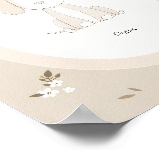 Custom Baby Name Nursery - Cute Dog Poster ポスター (角)