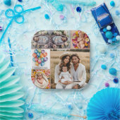 Custom Baby Photo Paper Plate – Brown Frame  ペーパープレート (パーティー)