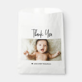 Custom Baby Photo Thank You Favor Bags Modern  フェイバーバッグ (正面)