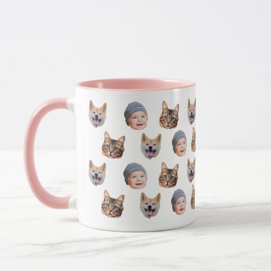 Custom Baby Picture Mug with Repeating Faces マグカップ (左)
