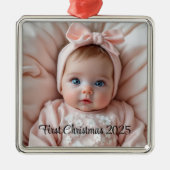 Custom Baby’s First Christmas Ornament メタルオーナメント (正面)