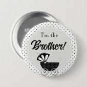 Custom Baby Shower Party I'm the Brother Button 缶バッジ (正面&裏面)