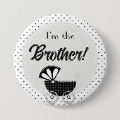 Custom Baby Shower Party I'm the Brother Button 缶バッジ (正面)