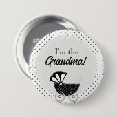 Custom Baby Shower Party I'm the Grandma Button 缶バッジ (正面&裏面)