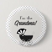 Custom Baby Shower Party I'm the Grandma Button 缶バッジ (正面)