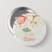 Custom Baby Shower Party I'm the Sister Button 缶バッジ (正面&裏面)
