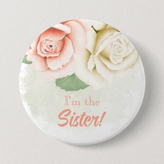 Custom Baby Shower Party I'm the Sister Button 缶バッジ (正面)