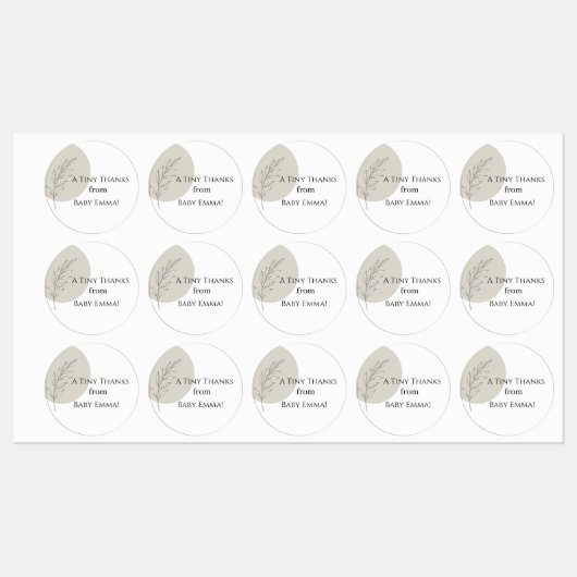 Custom Baby Shower Stickers - Modern Simple Design ラベル (シート)