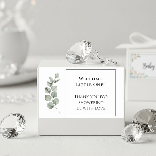 Custom Baby Shower Stickers - Modern Simple Design 長方形シール