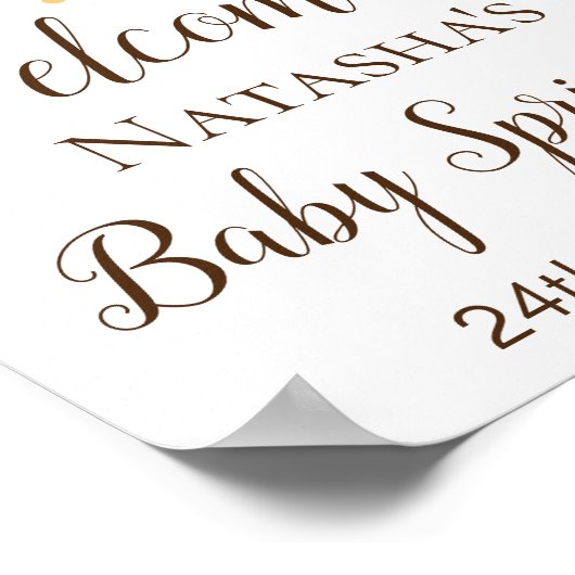 Custom Baby Sprinkle Welcome Sign ポスター (角)
