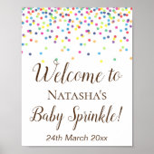 Custom Baby Sprinkle Welcome Sign ポスター (正面)