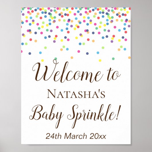 Custom Baby Sprinkle Welcome Sign ポスター (正面)