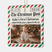 Custom Baby's First Christmas Newspaper セラミックオーナメント (左)