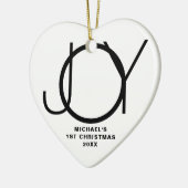 Custom Baby's First Christmas Photo セラミックオーナメント (左)