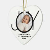 Custom Baby's First Christmas Photo White セラミックオーナメント (左)