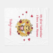 Custom baby's first valentine フリースブランケット (正面(横))