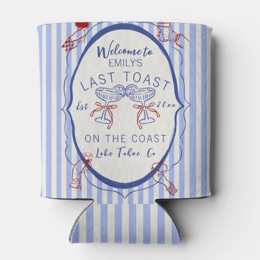 Custom Bachelorette | Last Toast on the Coast 缶クーラー (裏面)