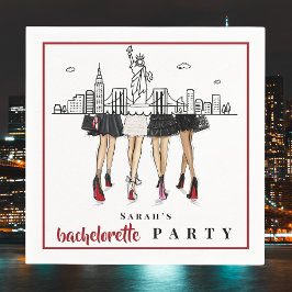 Custom Bachelorette New York City Skyline Fashion スタンダードカクテルナプキン