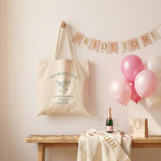 Custom Bachelorette Party Cocktail Social Club トートバッグ