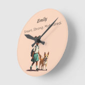 Custom Back to School Wall Clock ラウンド壁時計 (傾斜)