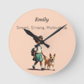 Custom Back to School Wall Clock ラウンド壁時計 (正面)