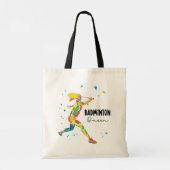 Custom Badminton Queen Colorful Abstract Player トートバッグ (裏面)