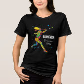 Custom Badminton Queen Vibrant Abstract Player トライブレンドＴシャツ (正面)