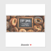 Custom Bagel Cafe Business Tip Jar シール (シート)