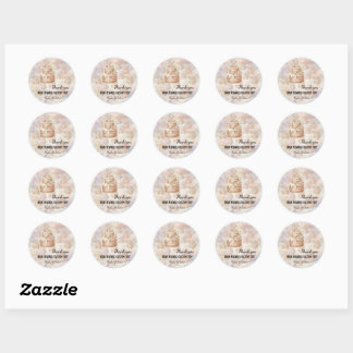 Custom "Baked with Love" Pink nature Cake Sticker ラウンドシール