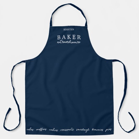 Custom Baker Extraordinaire Navy Large エプロン (正面)