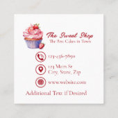 Custom Bakery Business Card | Blue Cupcake Theme 予約カード (裏面)