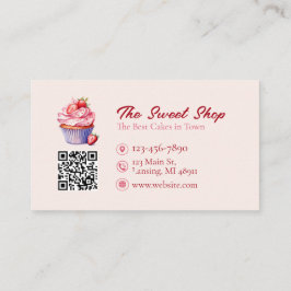 Custom Bakery Business Card with QR Code  名刺